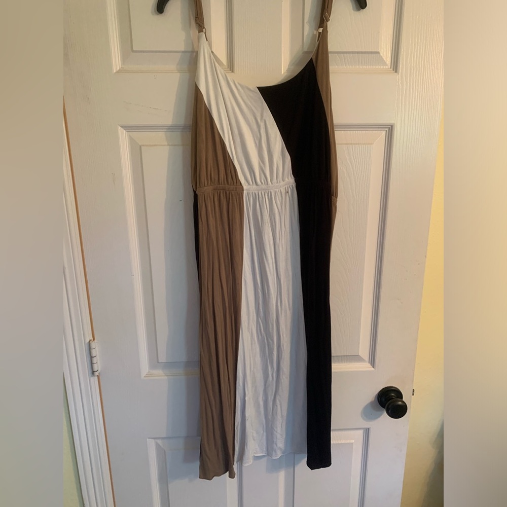 Black, white, and brown spaghetti strap dress, size 22/24